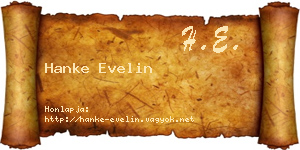 Hanke Evelin névjegykártya
